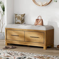 Banc à chaussures avec coussin amovible et rangement dissimulé