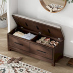 Banc à chaussures avec coussin amovible et rangement dissimulé