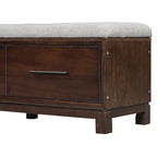 Banc à chaussures avec coussin amovible et rangement dissimulé