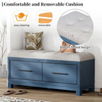 Banc à chaussures avec coussin amovible et rangement dissimulé
