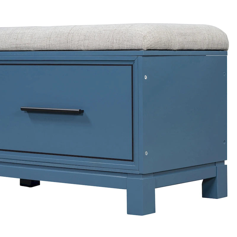 Banc à chaussures avec coussin amovible et rangement dissimulé