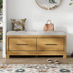 Banc à chaussures avec coussin amovible et rangement dissimulé
