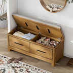 Banc à chaussures avec coussin amovible et rangement dissimulé