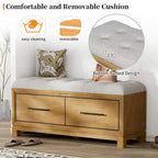 Banc à chaussures avec coussin amovible et rangement dissimulé