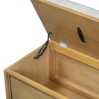 Banc à chaussures avec coussin amovible et rangement dissimulé