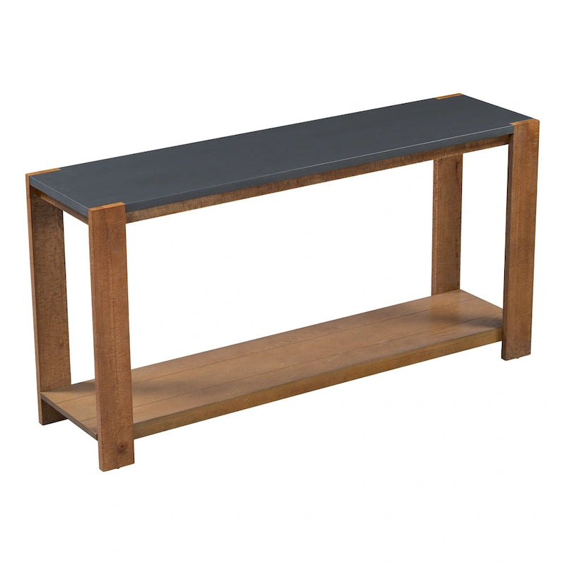 Console étroite et longue avec étagère inférieure