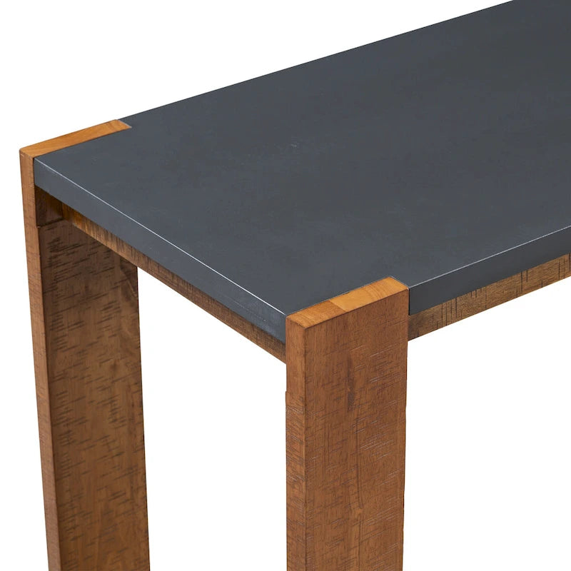 Console étroite et longue avec étagère inférieure