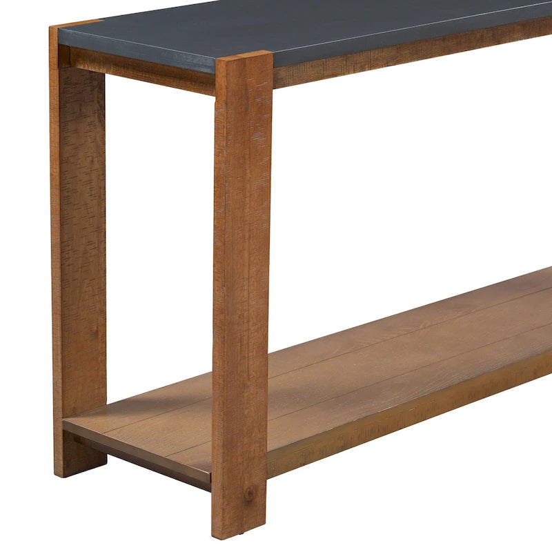 Console étroite et longue avec étagère inférieure