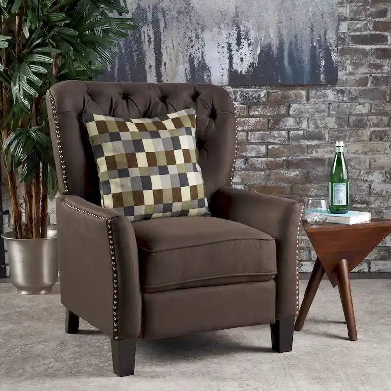 Fauteuil inclinable en tissu touffeté Cerelia par