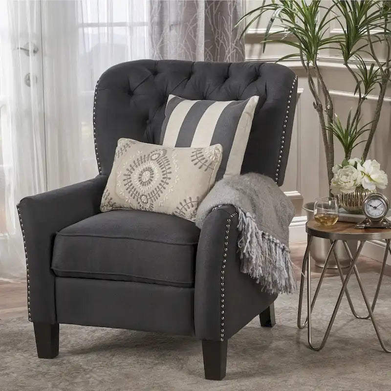 Fauteuil inclinable en tissu touffeté Cerelia par