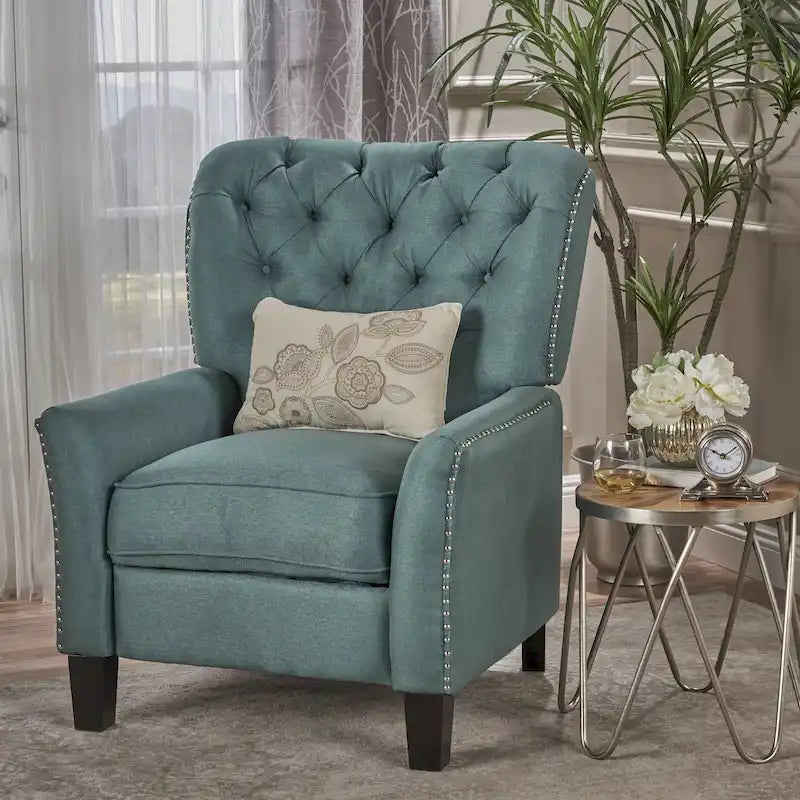 Fauteuil inclinable en tissu touffeté Cerelia par
