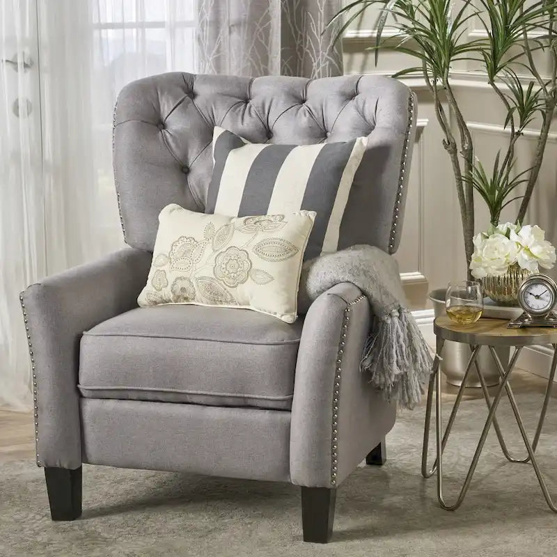 Fauteuil inclinable en tissu touffeté Cerelia par