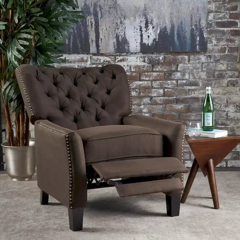 Fauteuil inclinable en tissu touffeté Cerelia par