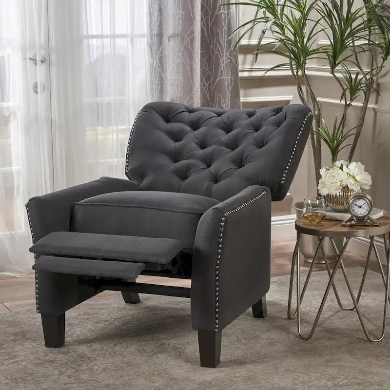 Fauteuil inclinable en tissu touffeté Cerelia par
