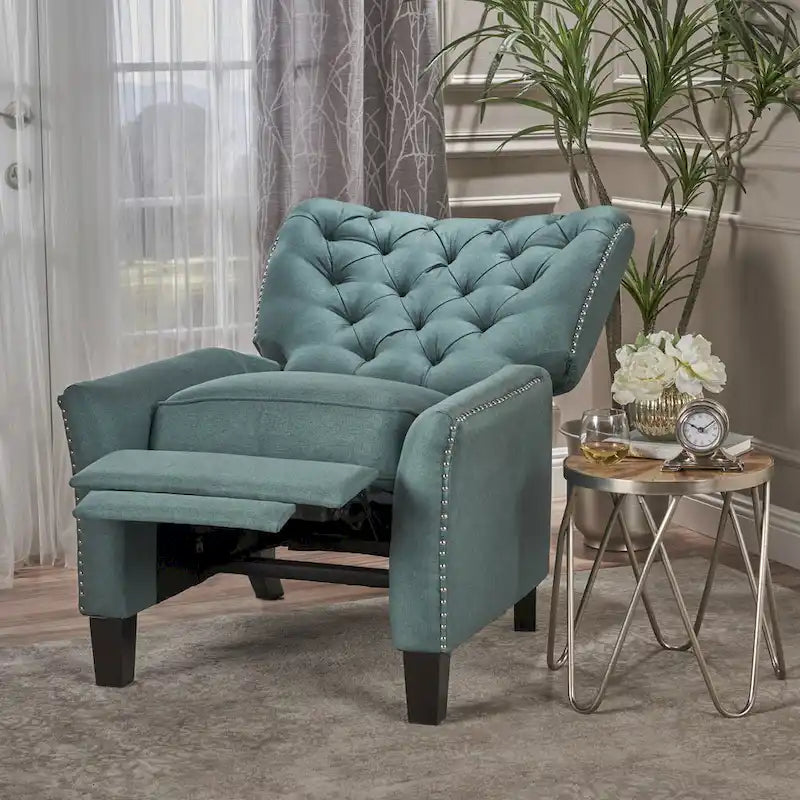 Fauteuil inclinable en tissu touffeté Cerelia par