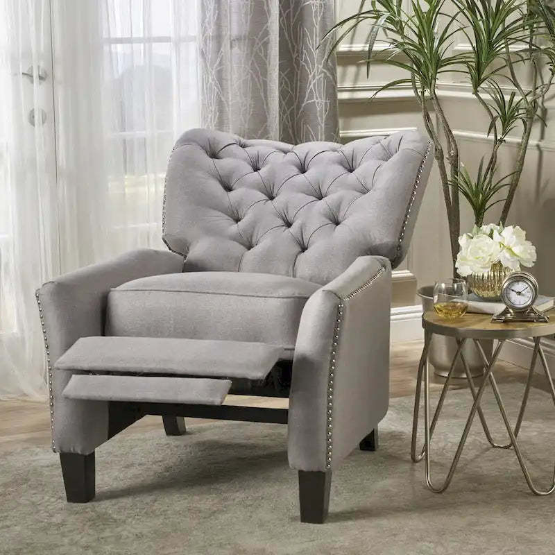 Fauteuil inclinable en tissu touffeté Cerelia par