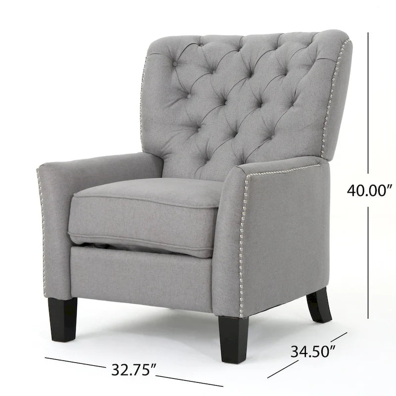 Fauteuil inclinable en tissu touffeté Cerelia par