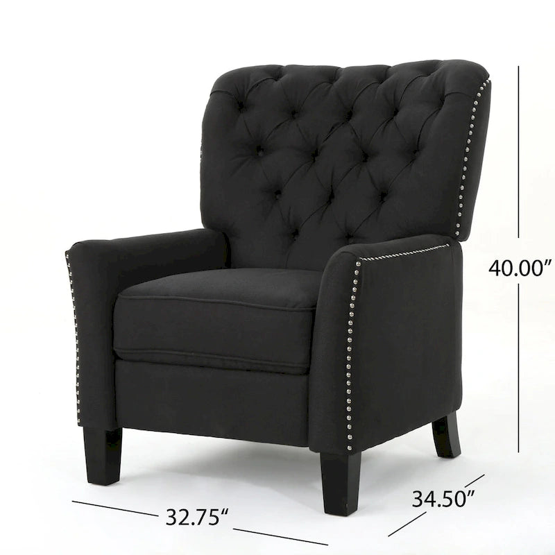Fauteuil inclinable en tissu touffeté Cerelia par