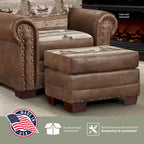 Fauteuil cabane de montagne modèle 8501-00-60 avec repose-pieds assorti