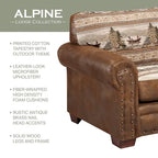 Fauteuil cabane de montagne modèle 8501-00-60 avec repose-pieds assorti