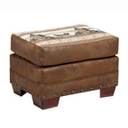 Fauteuil cabane de montagne modèle 8501-00-60 avec repose-pieds assorti