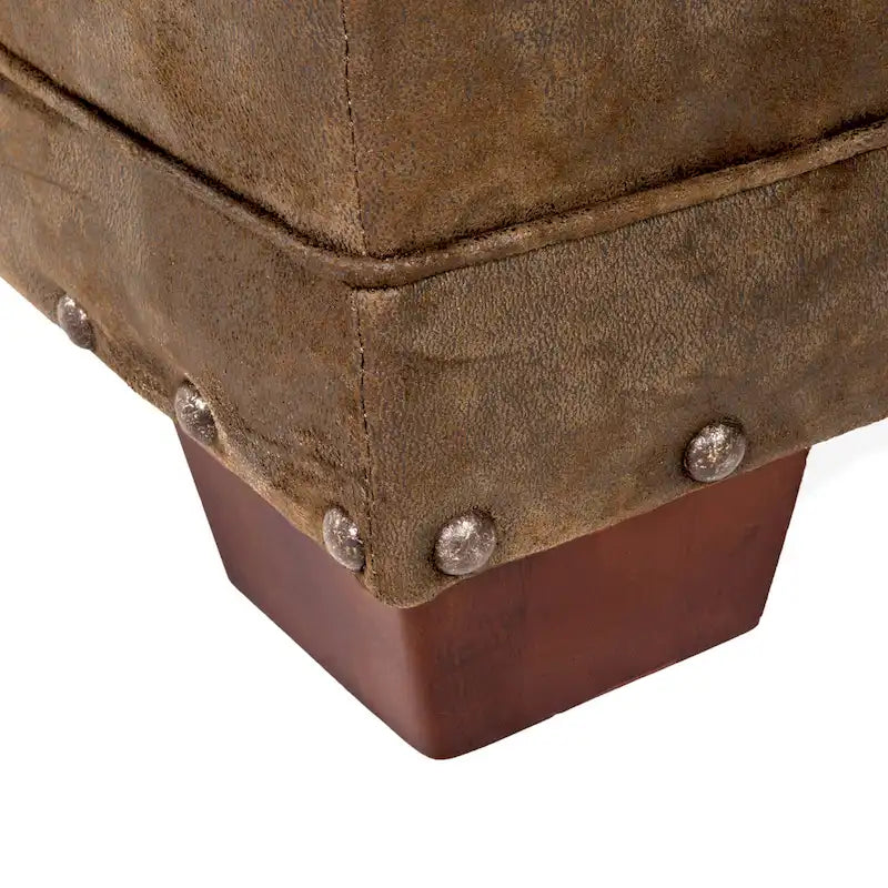 Fauteuil cabane de montagne modèle 8501-00-60 avec repose-pieds assorti