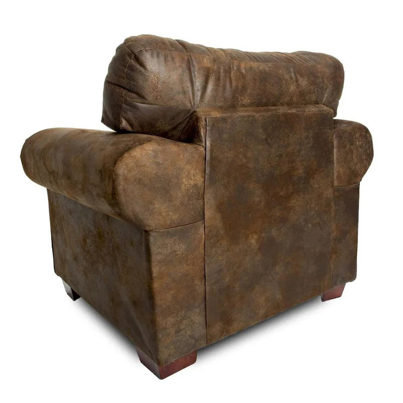 Fauteuil cabane de montagne modèle 8501-00-60 avec repose-pieds assorti