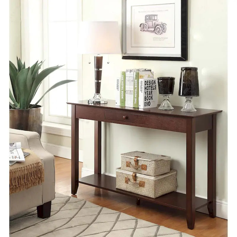 Console de style américain à 1 tiroir avec étagère