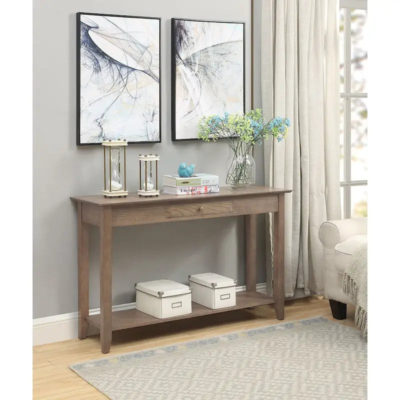 Console de style américain à 1 tiroir avec étagère