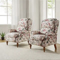 Fauteuil inclinable manuel Terri Classic Cutaway Arms with Nailheads pour salon, ensemble de 2, par