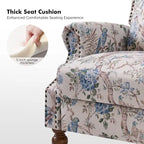 Fauteuil inclinable manuel Terri Classic Cutaway Arms with Nailheads pour salon, ensemble de 2, par