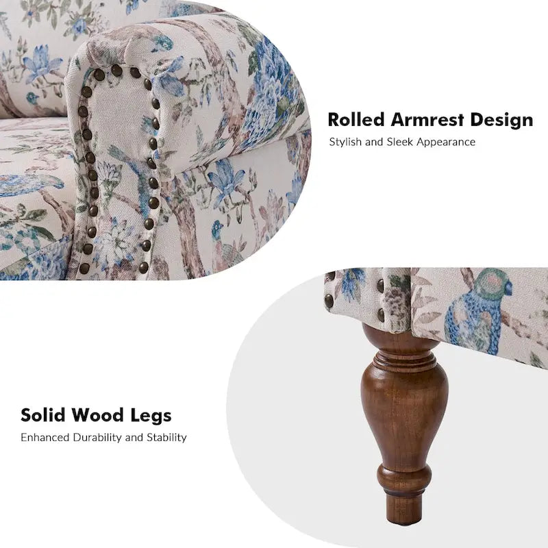 Fauteuil inclinable manuel Terri Classic Cutaway Arms with Nailheads pour salon, ensemble de 2, par
