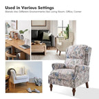 Fauteuil inclinable manuel Terri Classic Cutaway Arms with Nailheads pour salon, ensemble de 2, par