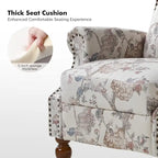 Fauteuil inclinable manuel Terri Classic Cutaway Arms with Nailheads pour salon, ensemble de 2, par