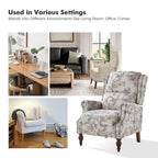 Fauteuil inclinable manuel Terri Classic Cutaway Arms with Nailheads pour salon, ensemble de 2, par