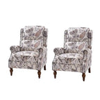 Fauteuil inclinable manuel Terri Classic Cutaway Arms with Nailheads pour salon, ensemble de 2, par