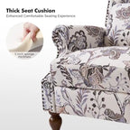 Fauteuil inclinable manuel Terri Classic Cutaway Arms with Nailheads pour salon, ensemble de 2, par