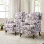 Fauteuil inclinable manuel Terri Classic Cutaway Arms with Nailheads pour salon, ensemble de 2, par