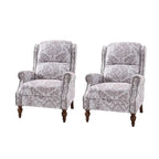 Fauteuil inclinable manuel Terri Classic Cutaway Arms with Nailheads pour salon, ensemble de 2, par