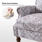 Fauteuil inclinable manuel Terri Classic Cutaway Arms with Nailheads pour salon, ensemble de 2, par