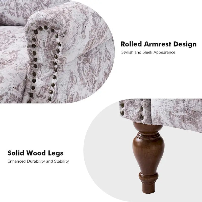 Fauteuil inclinable manuel Terri Classic Cutaway Arms with Nailheads pour salon, ensemble de 2, par