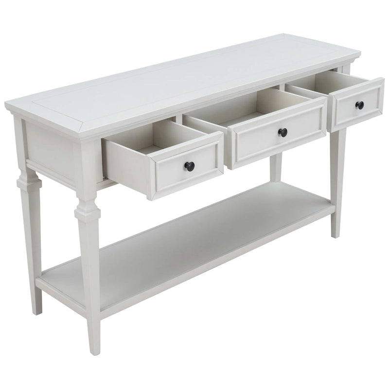Console de style rétro classique avec trois tiroirs