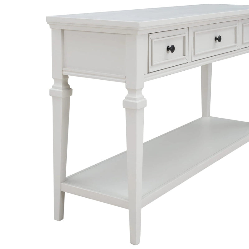 Console de style rétro classique avec trois tiroirs