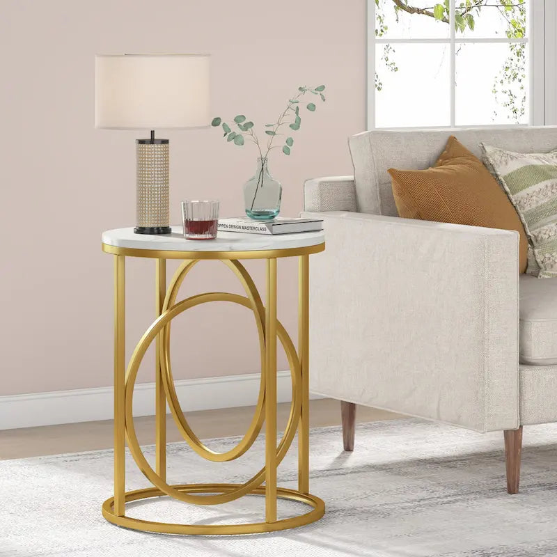 Table d'appoint ronde moderne de 20 po