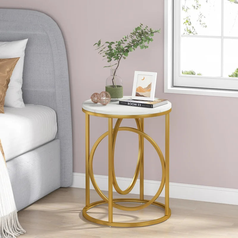 Table d'appoint ronde moderne de 20 po