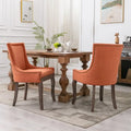 Lot de 2 chaises de salle à manger Grondin de style campagnard français vintage avec revêtement en lin et détails cloutés