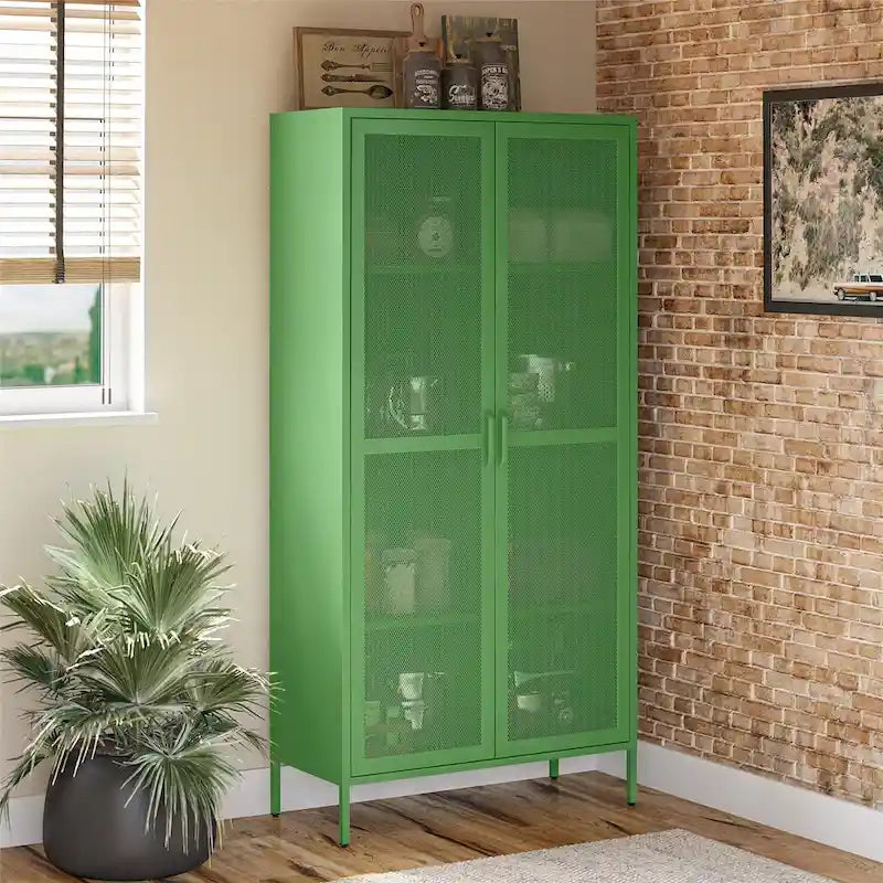 L'armoire de rangement haute en métal à 2 portes Channing