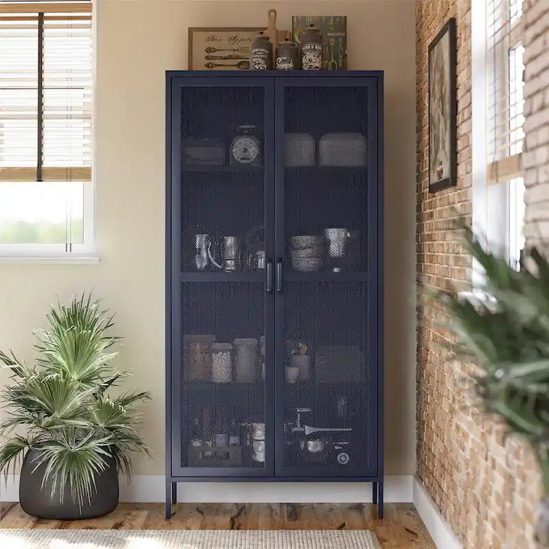 L'armoire de rangement haute en métal à 2 portes Channing