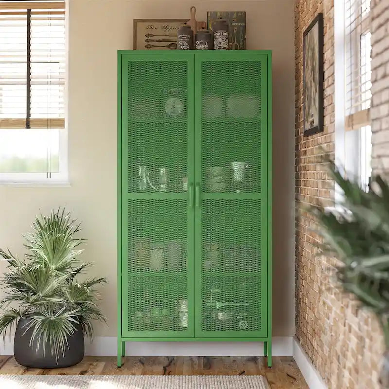 L'armoire de rangement haute en métal à 2 portes Channing