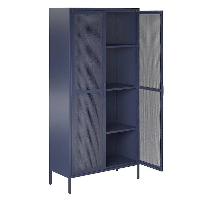 L'armoire de rangement haute en métal à 2 portes Channing